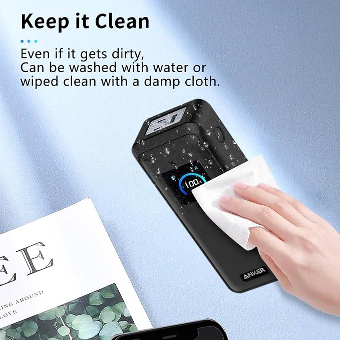 Case for Anker Prime Power Bank(26,250mAh 300W),NOUKAJU Silicone Protective Case,Drop-Proof,Scratch-Proof,Shock-Proof,Dust-Proof,Protective Cover for Anker Prime 26,250mAh Power Bank 300W(Black)