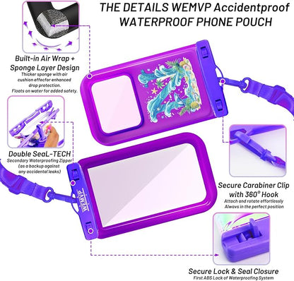 Personalized Initial Waterproof Phone Pouch Case - IPX8 Cellphone Dry Bag with Lanyard for iPhone 16/15/14/13/12 Pro Max (6.1–6.9"), Beach & Cruise Ship Essentials with Monogrammed Design (Purple, N)