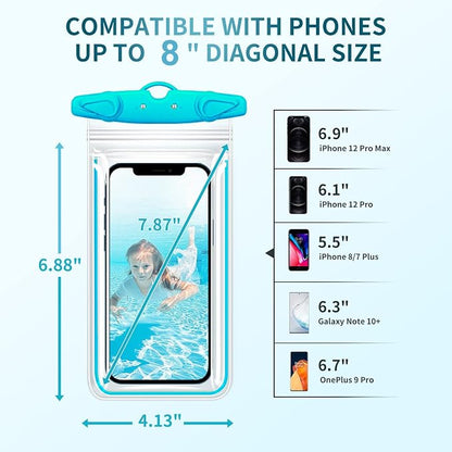 Universal Waterproof Phone Pouch, 4 Pack Waterproof Phone Case with Lanyard Protector for iPhone 17 16 15 14 13 Pro Max XS Plus Samsung Galaxy Note up to 7.5", IPX8 Cellphone Dry Bag Beach Essentials