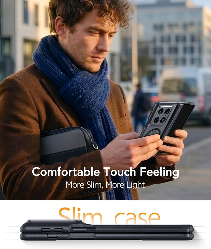 FNTCASE for Motorola Razr Fold Case, Fit for Magsafe, Hinge Protection | Translucent Matte, 18FT Military Grade Drop Proof, Protective Phone Cover, Black