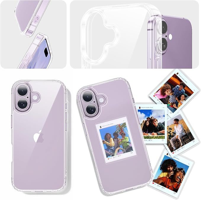 3 in 1 for iPhone 17 Case Clear,Yellowing-Resistant Acrylic Back, Screen Protector *1 & Camera Lens Protector*1, Shockproof for Phone Cover 6.3 inch