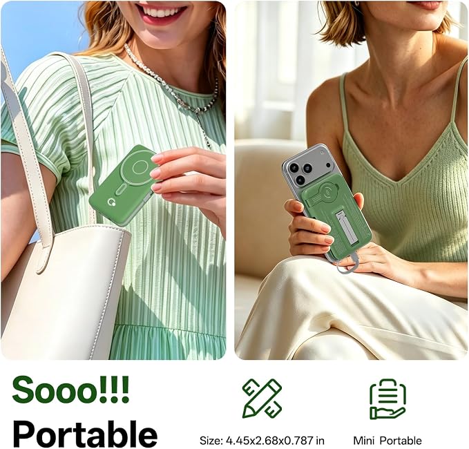 Q Magnetic Wireless Portable Charger 10,000mAh, Travel Essentials Power Bank with Built-in Cables & Foldable Stand, External Battery Pack Compatible with iPhone 17/16/15/14/13/12, Apple Watch