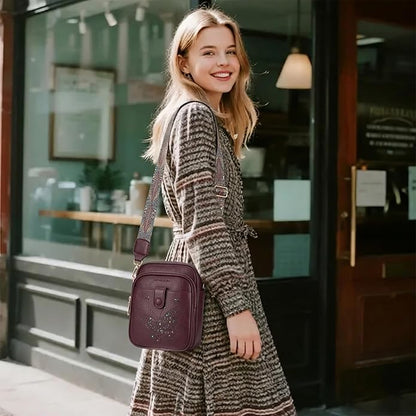 KITEVIUN Crossbody Bags for Women Leather Crossbody Purse Small Shoulder Phone Purse with Adjustable Strap & RFID Card Slots