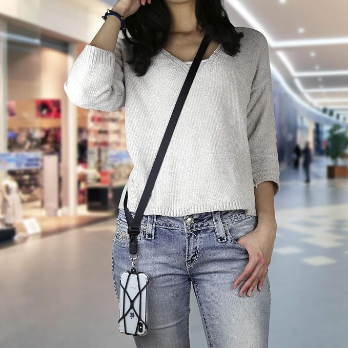 Gear Beast Universal Crossbody Cell Phone Lanyard Compatible with iPhone, Galaxy & Most Smartphones, Phone Case Holder & Cross Body Strap Black