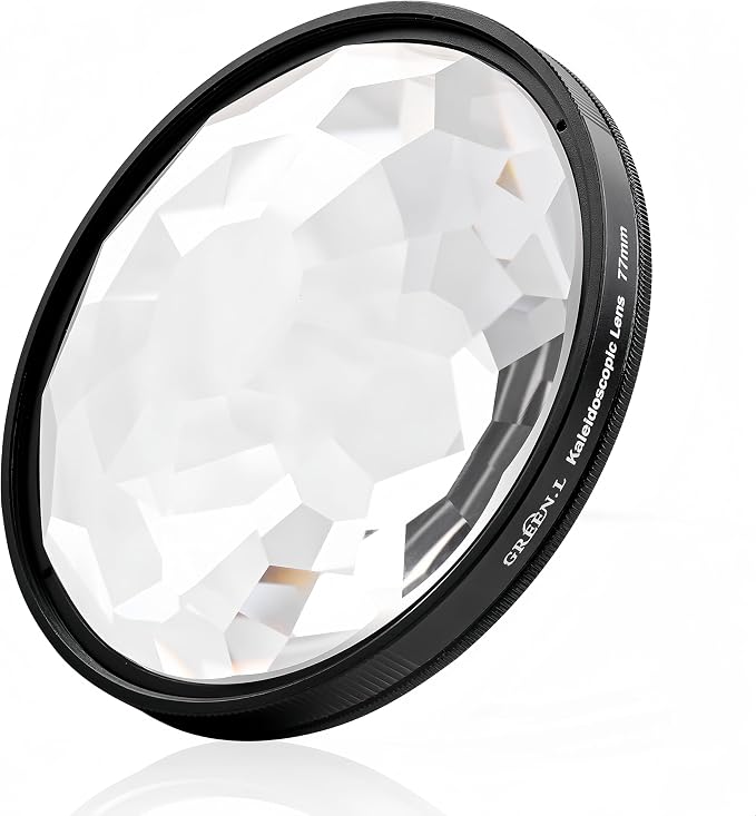 GREEN.L 82mm Kaleidoscope Prism Lens Filter Photography Prism Crystal Glass Effect Filter
