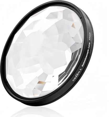 GREEN.L 82mm Kaleidoscope Prism Lens Filter Photography Prism Crystal Glass Effect Filter