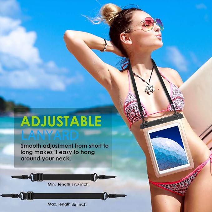 MoKo Waterproof Tablet Case, Tablet Pouch Dry Bag Compatible with iPad 10th, iPad Pro 11 2022, iPad Air 5/4/3/2, iPad 10.2, iPad Pro 10.5/9.7, Samsung Tab S4/S3/S2/Tab A 9.7, Tab E 9.6, Up to 12 inch
