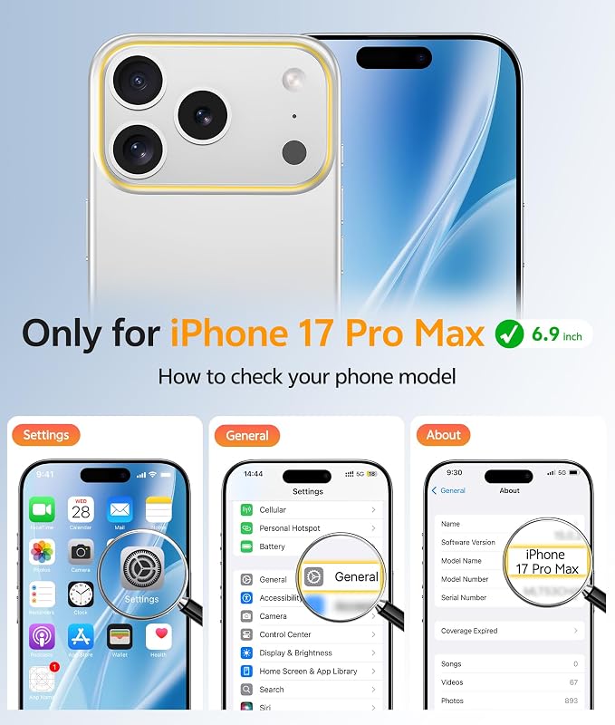 FNTCASE for iPhone 17 Pro Max Case: [Compatible with Magsafe] Translucent Matte Cases with [Full Camera Protection] [Screen Protector] Military Grade Shockproof Protective Phone Cover - Light Blue