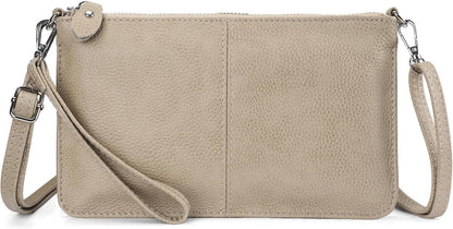befen Genuine Leather Wristlet Clutch Wallet Purses Small Crossbody Bags for Women with RFID Blocking Card Slots