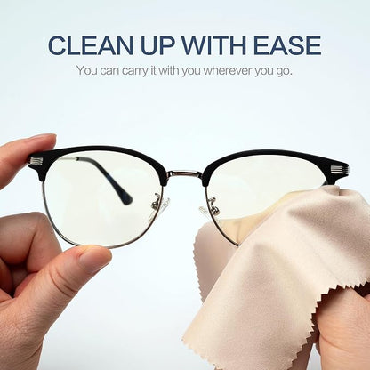 Vemiss 6 Pack Microfiber Glasses Cleaning Cloth, Wipes Lens Eyeglasses & Screens - Reusable, Portable with Keychain & Pouch - Sunglasses, Jewelry, Phone Cleaner Cloth (Color 1)