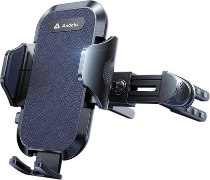 andobil Universal Car Phone Holder [Round Vent Friendly] Phone Mount for Car Circle Vent, Sturdy Clip 360° Rotation Cell Phone Car Holder Mount for Ford Mercedes Benz Toyota fit iPhone Samsung Blue