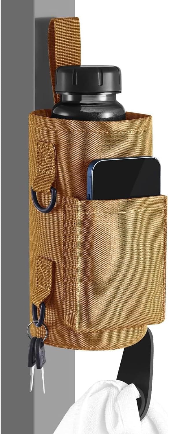 Magnetic Gym Bag with Phone Pocket Water Bottle Holder – 6 Built-in Magnets for Hands-Free Use – Ideal for Workouts, Outdoor, Travel – Securely Attaches to Equipmen