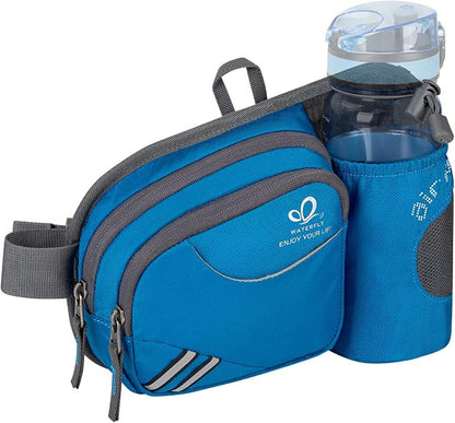 WATERFLY Fanny Pack Waist Bag: Waist Pack for Women Men with Water Bottle Holder Hiking Fanny Pack for Running Walking DogWalking Travel Cycling