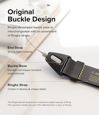 Ringke Hand Strap [Phone Wrist Strap] Designed for Camera Strap and Phone Strap, Adjustable Sturdy Universal Lanyard Compatible with Camera and Phone Case - Danger Black