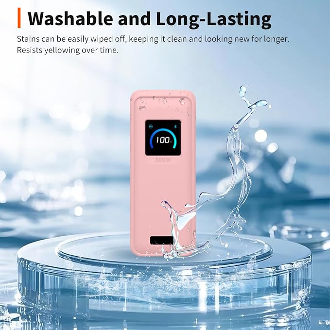 Case for Anker Prime Power Bank(26250mAh 300W)– Soft Silicone Protective Cover Compatible with Prime Power Bank(26250mAh 300W),Shockproof Anti-Scratch Slim Fit Case,Pink