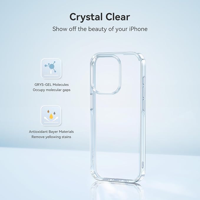 CASEKOO for iPhone 15 Pro Case Crystal Clear, [Never Yellow Technology] [Military-Grade Protection] Transparent Slim Cover Women Men for iPhone 15 Pro Phone Case 6.1 inch, Clear