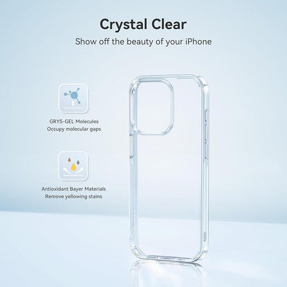 CASEKOO for iPhone 15 Pro Case Crystal Clear, [Never Yellow Technology] [Military-Grade Protection] Transparent Slim Cover Women Men for iPhone 15 Pro Phone Case 6.1 inch, Clear