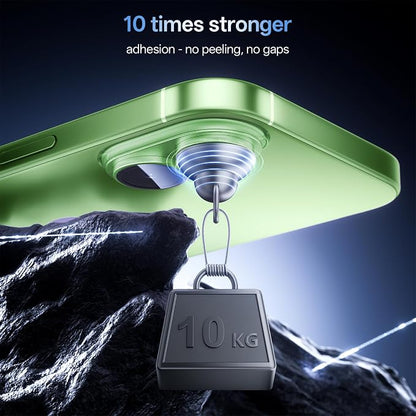 Camera Lens Protector for iPhone 17 6.3"（2025）-Single Piece,Ultra Thin Aluminum Alloy Frame,9H Dual-Strength Glass with 99% AR Light Transmittance,Case Friendly, Light Green