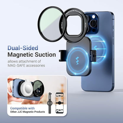 67mm ND Filter, Magnetic Lens Filter Adapter with ND2-128 Variable ND Filter for iPhone 16 15 14 Pro Pro Max Plus, Phone Lens Filter Mount with 1/4-20" Screw & Cold Shoe Pull-Out to fit 16 15 Pro Max