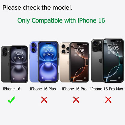Battery Case for iPhone 16, Upgraded 10000mAh Battery Pack Rechargeable Charger Case Support Carplay with Wireless Charging Compatible for iPhone 16 (6.1 inch) External Battery Charging Case (Black)