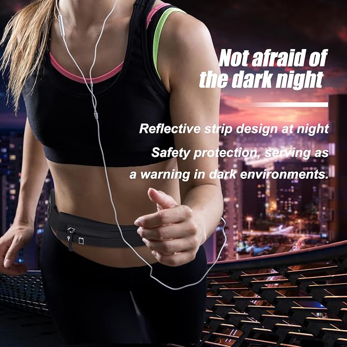 2 PCS Slim Running Belt Fanny Pack Running Phone Holder Runners Pouch Waist Pack for Workout Money Belt Running Gift Gear Accessories for Women Men Walking Hiking Cycling