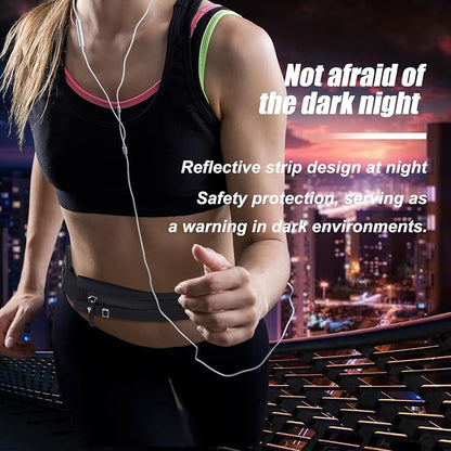 2 PCS Slim Running Belt Fanny Pack Running Phone Holder Runners Pouch Waist Pack for Workout Money Belt Running Gift Gear Accessories for Women Men Walking Hiking Cycling