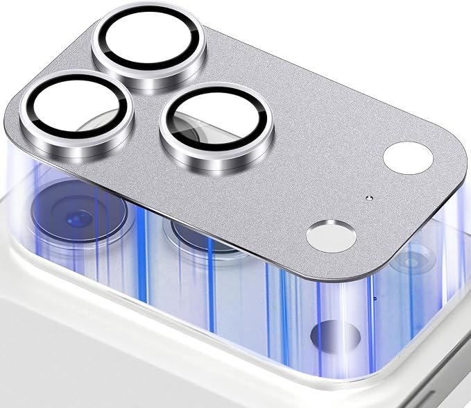 Camera Lens Protector for iPhone 17 Pro Max Camera Lens Protector [Strong Adsorption] [Not Easy to Break] Metal Tempered Glass Rear Camera Screen Cover - Titanium Grey