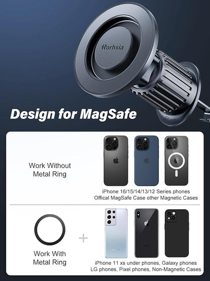 [Military-Grade] Magnetic Phone Holder for Car [Upgraded Strongest Magnet Power] Car Magnet Phone Mount, Air Vent Hands-Free Mag-Safe Cell Phone Holder Fit for iPhone 16 15 14 13 Pro Plus Max