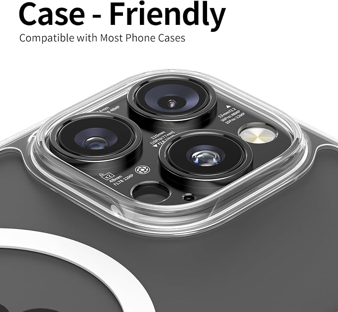 2025 Upgraded 2 PACK for iPhone 14/15/16 Pro & Pro Max Camera Lens Protector (No Glass Lens Coverage), Metal Cover with Engraved Camera Parameters- Black