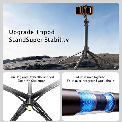 Acer Gadget Magnetic Tripod for iPhone – 70.8” Magnetic Phone Tripod with Auto Open Magnetic Phone Mount Bluetooth Remote Adjustable Height for Vlogging YouTube TikTok Video Recording