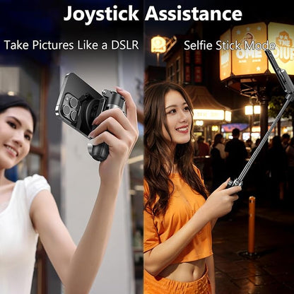 Mini Magnetic Selfie Stick,Multifunctional Magnetic Selfie Stick with Wireless Remote,360° Rotation Phone Selfie Stick Tripod for Video Recording&Vlogging-Portable Travel