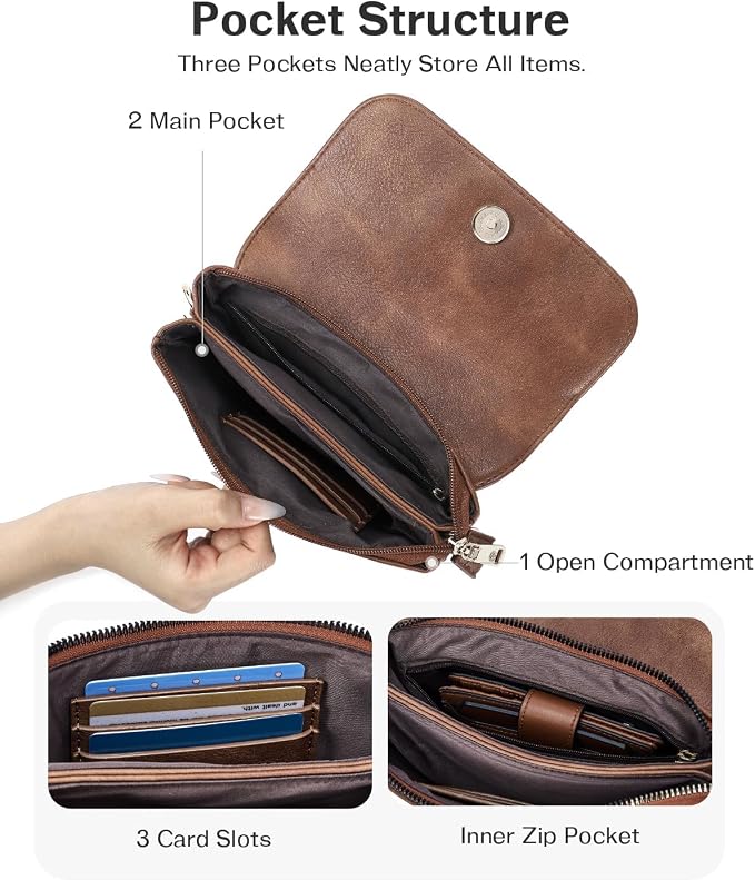CHOLISS Small Crossbody Bags for Women, Vegan Leather Cell Phone Purse, Mini Travel Purse with Adjustable Strap Womens Gifts