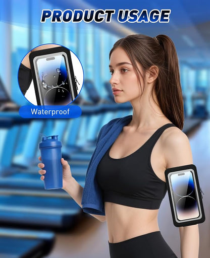 Running Cell Phone Holder, Wrist Waterproof Workout Phone Holder Up to 7.0'', Wristband Forearm Armbands with Adjustable Strap for Women