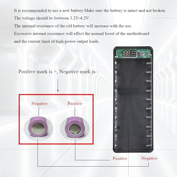 5V-2.1A Power 10 x 18650 Holder Organizer Batteries Box for Electronic DIY Holder DIY Bank Holder Case