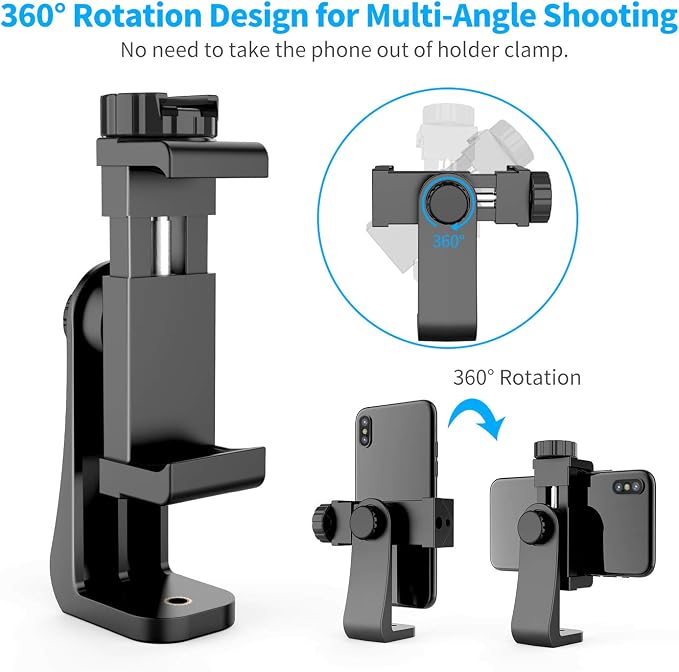 Owine Universal Dual Cell Phone Tripod Mount Adapter Premium Smartphone Clamp, Compatible with iPhone,Samsung Galaxy,Note,Lg,All Smartphones Perfectly.Connects to Tripod, Monopod, Selfie Stick