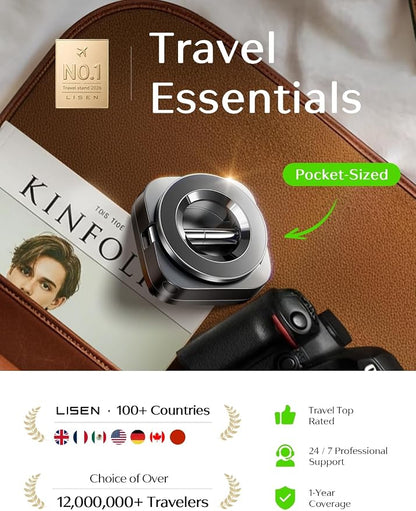 LISEN Airplane Travel Essentials for Women Men Magnetic Phone Stand Holder for Desk Phone Mount MagSafe Travel Accessories Flying Long Flight Airplane Gadgets Gifts for Men