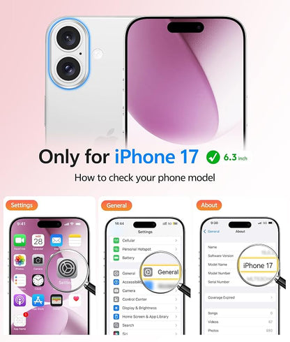 FNTCASE for iPhone 17 Case, Compatible with Magsafe, Glass Screen Protector | Full Camera Protection, Translucent Matte, 14FT Military Grade Drop Proof, Shockproof Protective Phone Cover, Pink