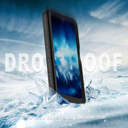 Omio for Galaxy A25 5G Waterproof Case, Full Body IP68 Underwater Clear Protective Case Built-in Screen Protector Heavy Duty Shockproof Case for Men Women, Black