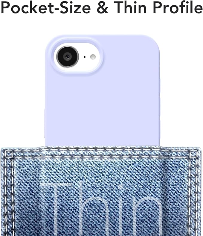 for iPhone 17e 16e Case Silicone Compatible with Magsafe Case, Ultra Slim Thin Magnetic Phone Cases Mag Safe, Cute Soft Rubber Gel TPU Plain Wireless Charging Cover for Women, Purple Lavender