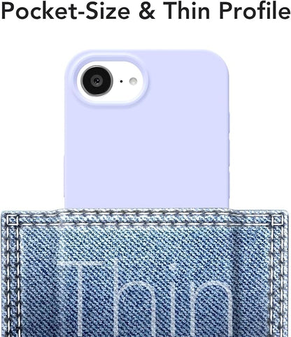 for iPhone 17e 16e Case Silicone Compatible with Magsafe Case, Ultra Slim Thin Magnetic Phone Cases Mag Safe, Cute Soft Rubber Gel TPU Plain Wireless Charging Cover for Women, Purple Lavender