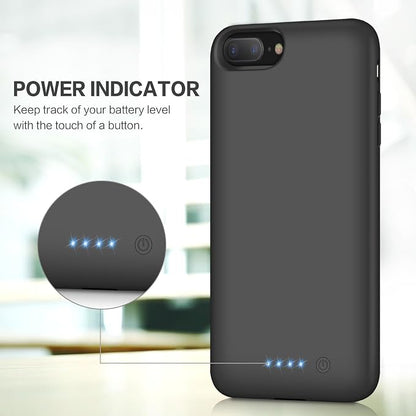 Battery Case for iPhone 6s Plus/6 Plus/7 Plus/8 Plus,8500mAh Portable Charging Case External Battery Pack for iPhone 6s Plus/6 Plus/7 Plus/8 Plus Rechargeable Charger Case (5.5 inch) Black