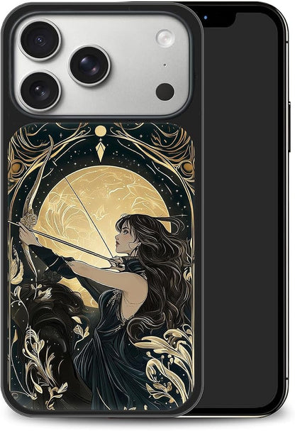Constellation Series - Sagittarius Designs Magnetic for iPhone 17 pro max Case, Tarot Style Model Glass Phone Cover, Compatible with Magsafe - fits iPhone 17 pro max Case for Women