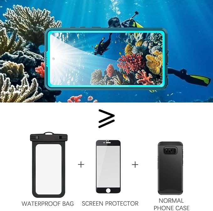 Omio for Galaxy S26 Ultra Waterproof Case Compatible with MagSafe, Magnetic Waterproof Full Body IP68 Underwater Case Built-in Screen Protector Military Grade Shockproof Case for Men Women Teal