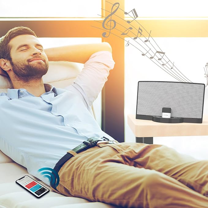 Fanxoo DockPro Bluetooth Adapter for Bose Sounddock iPod Docking 30 pin Bluetooth 5.3 Adapter Compatible for iPhone iPod Docking Station (Silver Black)