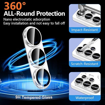 for Samsung Galaxy S26 Ultra Camera Lens Protector, Electroplated Matte Back with 9H Tempered Glass Lens Protector, [Strong Adsorption] [Case-Friendly] Metal Ring HD Clear Lens Cover, Slivery