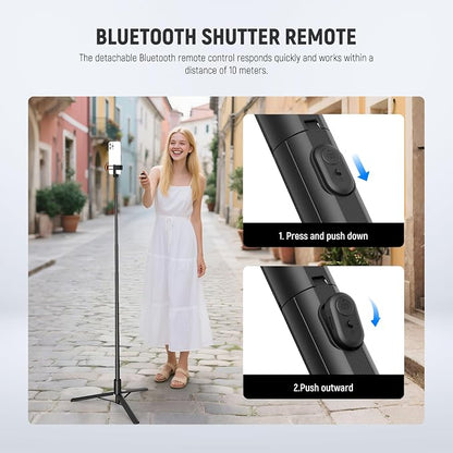 NEEWER Entry Level Version 16-71" Selfie Stick Tripod Compatible with iPhone Android, Portable Cell Phone Travel Stand Camera Holder with Remote for TikTok Video Recording Streaming Filming, PA988