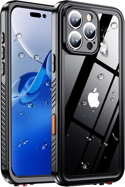 MOZOTER for iPhone 16 Pro Case Waterproof,[IPX8 Underwater Case][Full Body Shockproof & Military Dropproof] Clear Sound Quality Built-in Screen Protector for iPhone 16 Pro 6.3 inch-Black