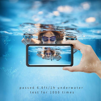 Lanhiem for Samsung Galaxy S20 Case (Not for Plus or Ultra), IP68 Waterproof Dustproof Case with Built-in Screen Protector, Heavy Duty Full Body Protective Cover for Galaxy S20 5G, Black/Clear