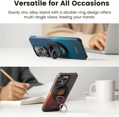 PITAKA MagSafe Phone Grip, 360 Degree Rotation Magnetic Phone Grip Compatible with iPhone 17/16/15/14/13/12 [MagEZ Grip 3,Sunset]