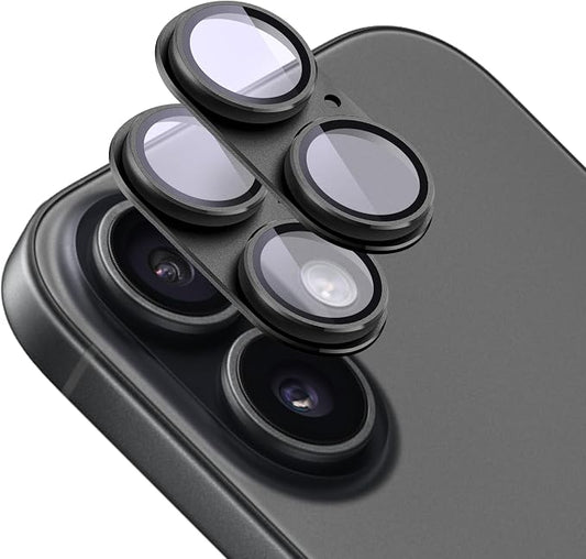 2-Pack Shatterproof Camera Lens Protector for iPhone 17 |AR Tempered Glass Strong Adsorption Metal Camera Cover Screen(Silvery)